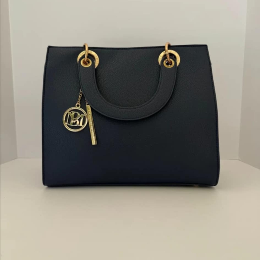 Sophisticated Black Tote with Gold Accents